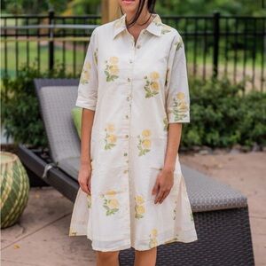 All in the Detail Brianna Block Print Dress in Benagil